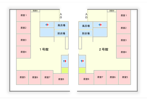 グループホーム福祉ホームきらり施設内マップ